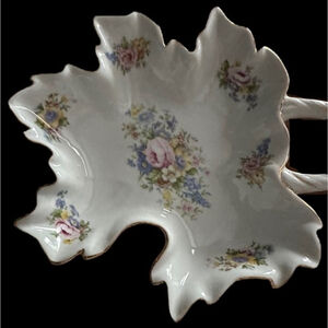 Antique Reflections by J. Godinger & Co. Floral‎ Gold Leaf Ceramic Dish